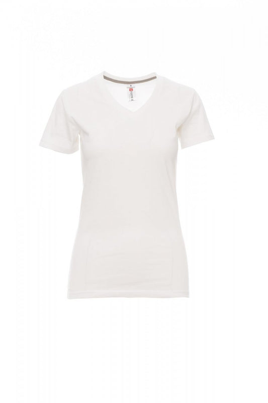 PAYPER T-Shirt V-NECK LADY in WEISS - Arbeitskleidung für Industrie und Handwerk