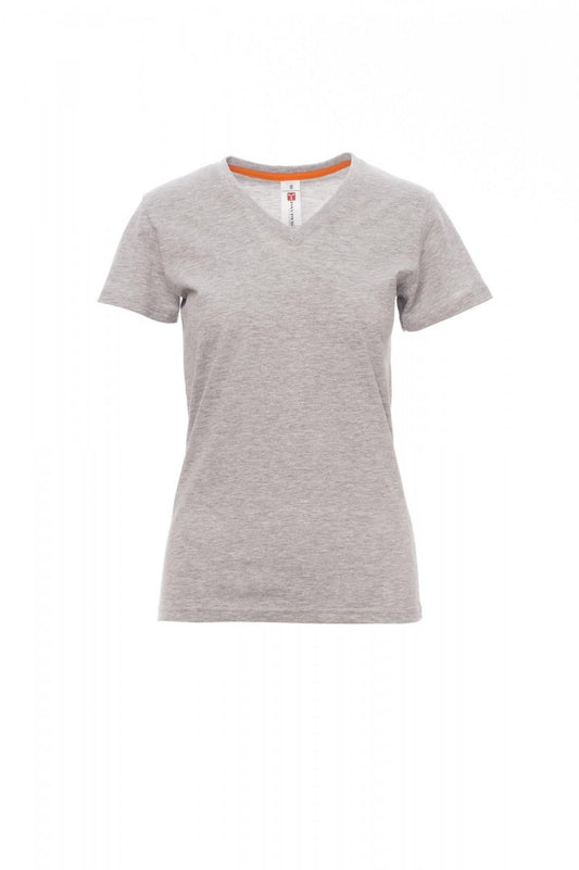 PAYPER T-Shirt V-NECK LADY MELANGE in GRAU MELIERT - Arbeitskleidung für Industrie und Handwerk