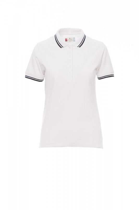 PAYPER Poloshirt SKIPPER LADY in WEISS/MARINEBLAU - Arbeitskleidung für Industrie und Handwerk
