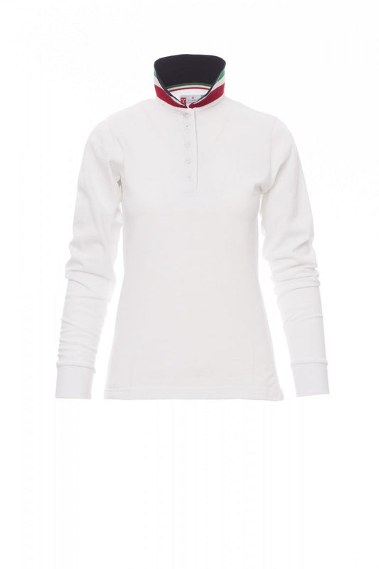 PAYPER Poloshirt LONG NATION LADY in WEISS/ITALIEN - Arbeitskleidung für Industrie und Handwerk
