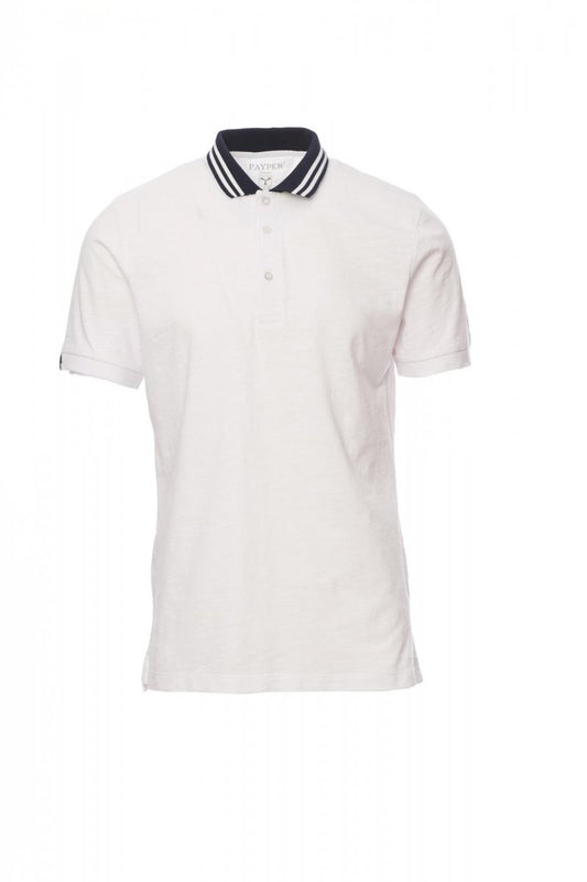 PAYPER Poloshirt NAUTIC in WEISS/MARINEBLAU-WEISS/FLUOGELB - Arbeitskleidung für Industrie und Handwerk
