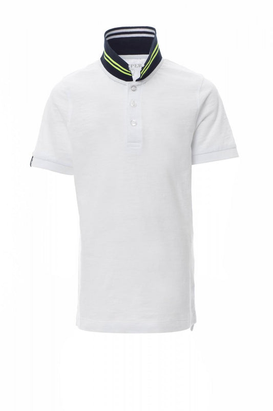 PAYPER Poloshirt NAUTIC KIDS in WEISS/MARINEBLAU-WEISS/FLUOGELB - Arbeitskleidung für Industrie und Handwerk