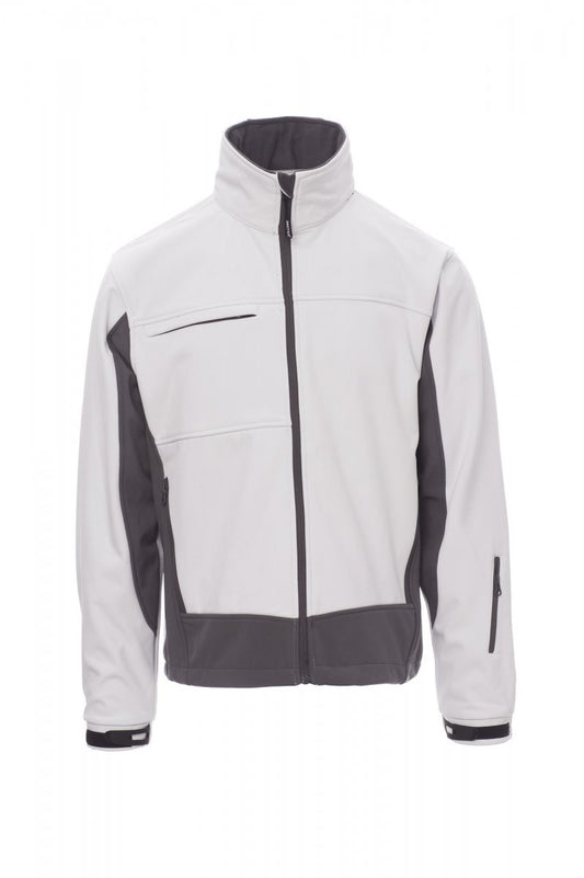 PAYPER Softshelljacke STORM in WEISS/GRAU - Arbeitskleidung für Industrie und Handwerk