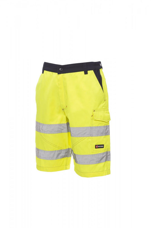 PAYPER Arbeitsshorts CRAFT in FLUOGELB/MARINEBLAU - Arbeitskleidung für Industrie und Handwerk