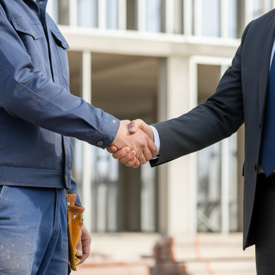 Foto vom ADM auf Baustellenbesuch